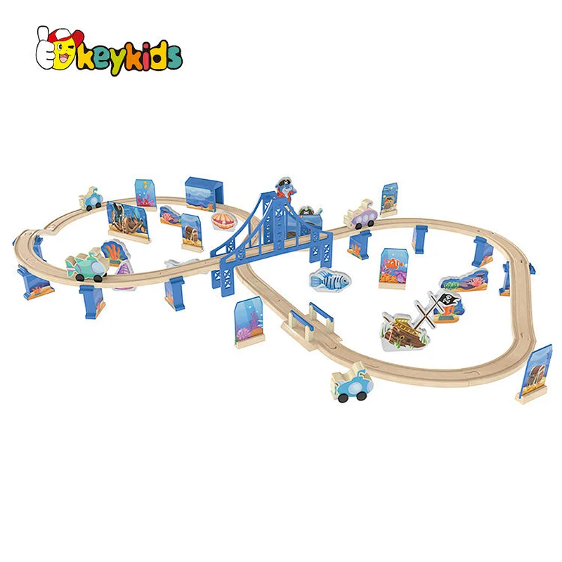Most Popular Kids Educational Railway Wooden Toy Train Track Set For Children W04C258